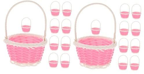 Yardwe 20stücke Teiliges Kleiner Handkorb Aus Plastik Mini-picknickkörbe Für Süßigkeiten Partygeschenke Und -dekorationen Robustes Und Stilvolles Design Für Ostern Und Mehr