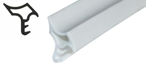SN-TEC Stahlzargendichtung, Türdichtung, Ersatzdichtung, Z 1101, Breite: 15,5mm, Höhe:14mm zum einstecken, Farbauswahl: weiß/grau (Weiß, 5 Meter)