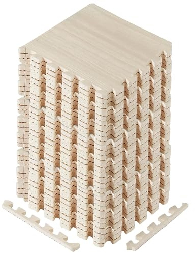 Yes4All Tapis de Sol en Mousse Imitation Bois – 1,1 m², 2,2 m², 3,3 m² – Dalles en Mousse EVA emboîtables avec Bordures, pour protéger Le Sol et créer Un Espace d'entraînement à Domicile