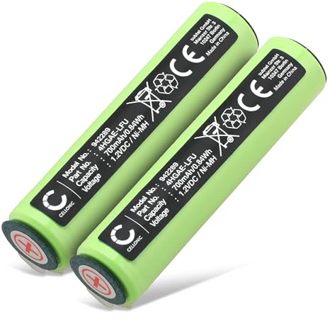 CELLONIC 2x Batteria compatibile con Braun BT3020, BT5010, 4HGAE-LFU, HR-4U | (700mAh -1.2V-NiMH) per Braun BT3021 Type 5516, BT3040 5517, Cruzer Beard 5, 5417, 5418, Free Control 1715, 1735, 1775, 5727