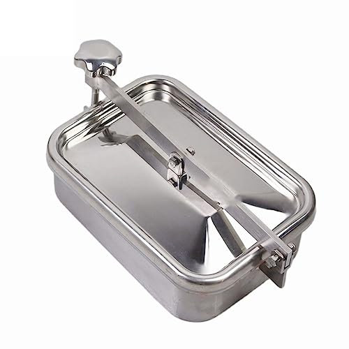 LXYTT SS304 Sanitary Stainless Steel ManHole Cover with Lid Rectangular Quick Open Manhole Tank Manway Door Dairy Beer 250/280/330/430/530mm Silver 1PC(150mm x 250mm)