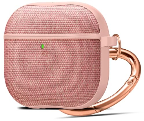 Spigen Funda Urban Fit para Airpods 4 | Funda de PC revestida de nylon con mosquetón metálico para una portabilidad sin arañazos en modelos 2024 - Oro Rosa