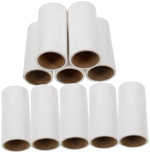 Yardwe 10pcs Pet Hair Removal Roller Refills Sticky Paper Lint Roller Replacement Refills for Clothes Carpets Car Seats Dust Pet Animal Hair