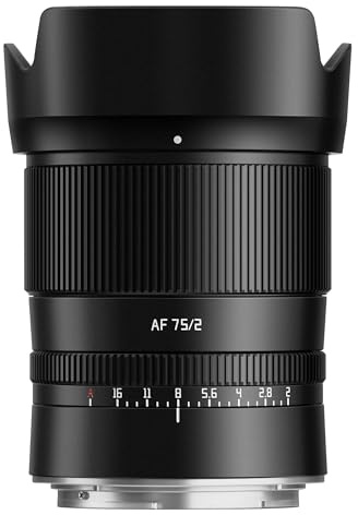 TTArtisan AF 75mm F2 Auto Focus Full Frame Camera Lens Large Aperture Manual Fixed Camera Lens for Nikon Z-Mount Cameras Z5, Z6, Z7, Z6II, Z7II, Z9, Z50, ZFC, Z30
