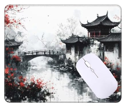Alfombrilla de Ratón 34 x 28 cm Alfombrilla Ratón Pequeña Alfombrilla de Ratón Paisaje japonés Alfombrilla Escritorio, Alfombrilla Gaming Mouse Pad, Adecuado para Ratón de Oficina y para Gaming T-8984