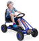 GOPLUS Gokart mit verstellbarem Sitz, Tretauto mit Handbremse und geschlossener Kettenabdeckung, Vor- und Rückwärtsgang, Tretfahrzeug für Kinder ab 3 Jahre bis 30 kg (Blau)