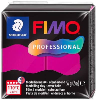 STAEDTLER 8040-210 ST, modelleringsmassa Fimo Prof 57 g magenta, standard | Ugnhärdande, fast konsistens, hög formstabilitet – för experter – artikelnr. 8040-210