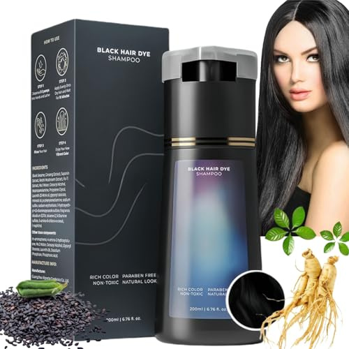 Polar Hair Care 3-in-1 Anti-Grey Dye Shampoo - Natural Plant-Based Color Treatment for Gray Hair (Black)