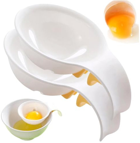 2Pcs Egg Separator Plastic Egg Yolk Separator Basketball Hoop Shape Egg White Separator with Handle Egg Sieve Extractor Kitchen Gadget Egg White Separator Egg Yolk Separator Egg Separators for YolkEgg