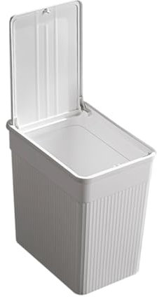 Alipis Poubelle De Cuisine Étroite De Type Presse Corbeille À Papier Carrée Blanche