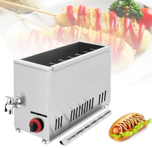 Commercial Sausage Grill Stove, Stainless Steel Cheese Hot Dog Stick Machine for Restaurant Home Kitchen - 21L Cheese Hot Dogs Sticks Frying Machine