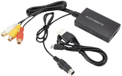 Convertidor de vídeo 1080P AV Svideo a HDMI compatible con RCA a HDMI, adaptador de TV STB para cable PS2 para DVD HD