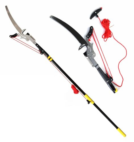 Pole Pruning Saw, Retractable Pruning Saw Tree Trimmer 4-Pulley System Telescopic Aluminum Handle Garden Tool Multiple Sizes Pack of 1(5.5m)