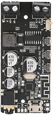 Plyisty Modulo Scheda Amplificatore di Potenza Stereo 5.0, Modulo Ricevitore Stereo Fai-da-te con Spina per Cuffie da 3,5 Mm, per Telefono, Laptop e Tablet