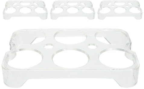 Kichvoe Portauova da Frigorifero 4 Pezzi 6 Scomparti, Contenitore per Uova in Plastica Resistente, Vassoio Multi- per Conservazione Ordinata e Sicura