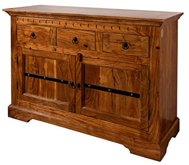 MASSIVMOEBEL24.DE | Oxford Kommode Akazie 120x40x90, Farbe:Hellbraun lackiert, Größe:120x40x90 cm (BxTxH)