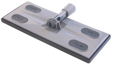 Maya - Mopa Plana Atrapapolvo para Limpieza en Seco de Suelos Lisos y Parquet | 27 x 11 cm | Incluye 10 Recambios Desechables, Base de ABS con Anclaje de 4 Puntos (Gris)