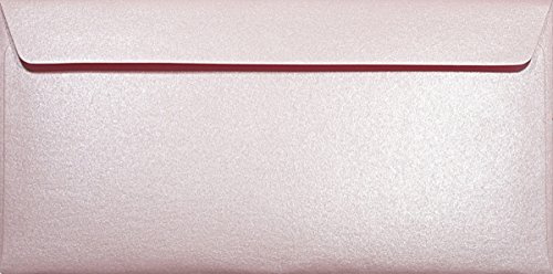 Netuno 100 Briefumschläge Perlmutt-Rosa DIN lang 11x22 cm glänzend und edel | 120g Majestic Petal · elegante festliche prächtige rosafarbene Umschläge für Hochzeit, Taufe, Geburt, Babyparty