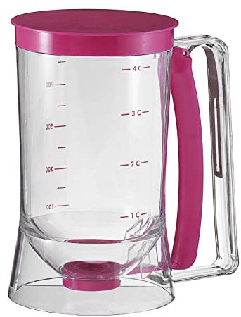 InnovaGoods - Dispensadora De Repostería 900 ml, Sistema Antigoteo, Incluye Recetario, Transparente/Rosa, Plástico