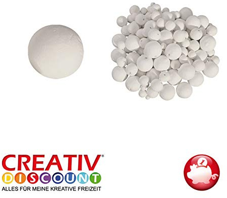 CREATIV DISCOUNT® NEU Watte-Kugeln, Weiß, 30mm, 1000 STK. im Beutel