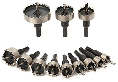 ChgImposs - Juego de 12 brocas de acero inoxidable, aleación de aluminio, plástico y madera