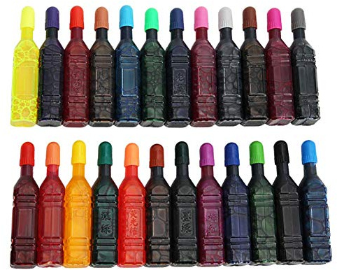 24 Farben Flüssiges Aquarell-Tinten-Set 8 ml/Flasche für Aquarell-Pinselstifte Waschbare Kinder Malwerkzeug Kunstbedarf(24 Farben)