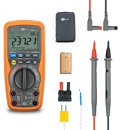 SONEL CMM-40 Multimètre Numérique Professionnel - Voltmètre AC/DC, Multimètre TRMS, Mesure de Fréquence, Capacité, Température, Test de Diode - Mémoire Intégrée - Idéal pour Industrie