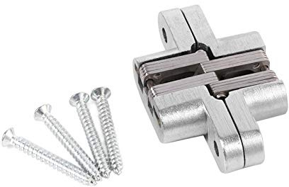 Tyenaza Charnière Cachée Invisible à 180 Degrés, Charnières Cachées Croisées en Alliage de Zinc, Résistant à la Corrosion, Super Load Bearing, Magnifiquement Conçues, Utilisation Large (60.4mm)