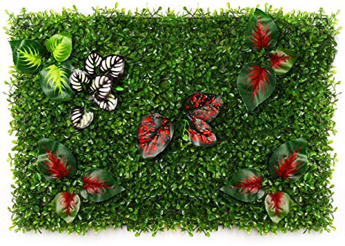 GLP Artificial Hedges Panels with Flowers, Outdoor Grass Greenery Artificial Ivy Privacy Fence Screen, Faux Plant Wall Backdrop for Home Garden Backyard Wedding Wall Decoration (Color : H)
