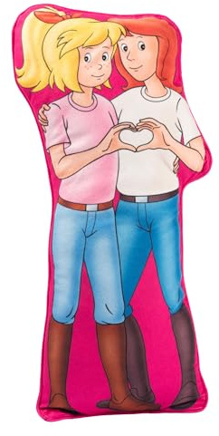 United Labels Bibi & Tina Kissen, Kopfkissen 50x20 cm, Pink, Sofakissen BFF Best Friends Forever, Dekokissen für Fans