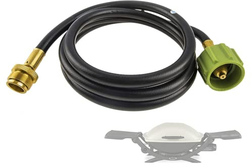 KEESHA 6501 - Manguera adaptadora de propano para parrillas de gas Weber Q 100 120 200 220 y parrilla para llevar a cualquier lugar - 6 pies