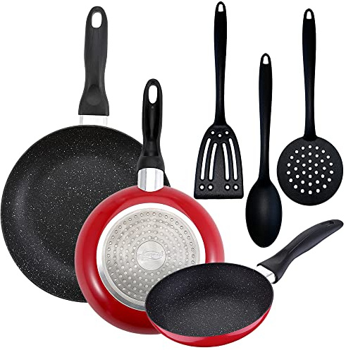 PACK DE 3 SARTENES SAN IGNACIO Ø16CM Ø20CM Ø24CM + SET DE 3PC UTENSILIOS DE COCINA