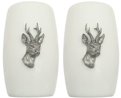 Roe China Salt and Pepper Shakers Cruet Set Modern White CSP 302