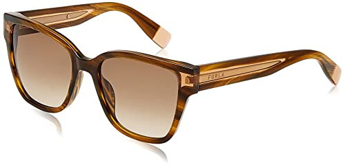 Furla Unisex SFU592V Sunglasses, Brown, 54