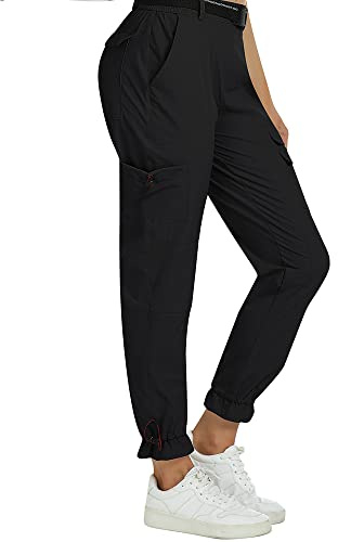 MoFiz Wanderhose Damen Leichte Cargohose Atmungsaktiv Trekkinghose Workout Wasserdicht Winddicht Casual Outdoorhose