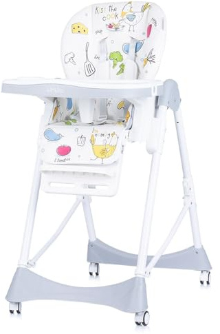 Chipolino Kinderhochstuhl Bambino Fußstütze verstellbar klappbar Sicherheitsgurt grau