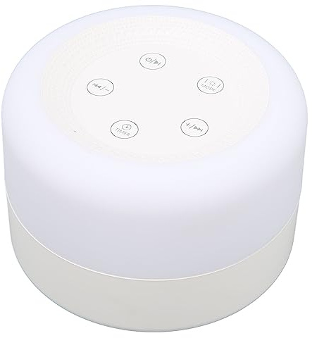 Machine à Bruit Blanc, Portable Appareil D'aide au Sommeil, Rechargeable par USB Appareil de Thérapie du Sommeil avec 10 Sons Naturels, 2 Berceuses Musique, Veilleuses de Couleurs