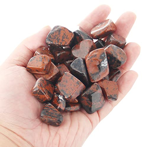 200 g Roter Obsidian Trommelsteine, Roter Obsidian Stein Handschmeichler, Nature Edelsteine, Seifenstein, Glatter Heilkristall, Sorgenstein