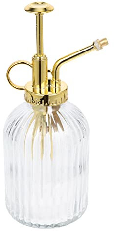 YARNOW Vintage Sprühflasche Retro Glas Gießkanne Für Präzise Bewässerung Von Pflanzen Transparent Mit Goldenem Kopf Für Innen Und Außengebrauch Geeignet Für Bonsai Und Kleine