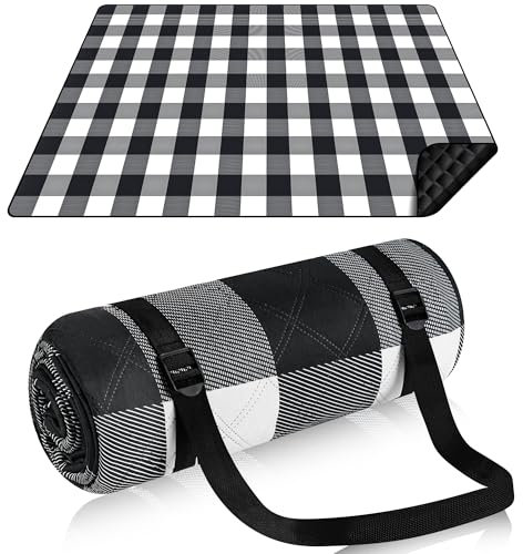 Votoko Telo Picnic Impermeabile, 200x200cm Grande Coperta Picnic Stuoia Campeggio, Portatile Coperta da Spiaggia con Maniglia, Plaid Coperta Picnic Pieghevole, per Pic-nic, Spiaggia, Campeggio, Parco