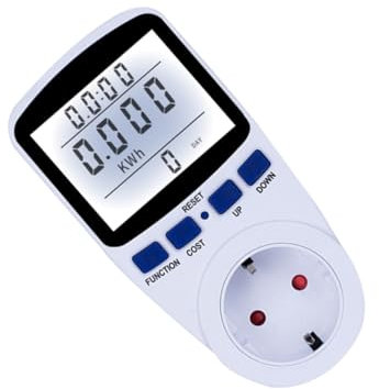 HOMSFOU Energieanalysator Steckdose Steckdose Leistungsmesser Energiezähler Weiß Anzahl Meter