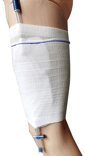 YJZQ Bandage tubulaire Housse de cuisse Protège-sac pour cathéter Couvercle de Pochette en gaze Support Sac d'urine Fixation pour bande de jambe Fix Pochette portable pour soins et rééducation