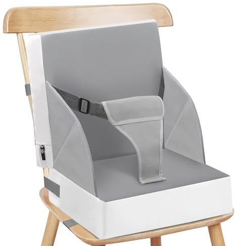Sitzerhöhung Stuhl Kind – 3-Punkt-Gurt Sitzkissen Kinder Baby PU Waschbar Tragbare Stuhl Sitzerhöhung mit Gurte Kindersitzkissen Hochstuhl für Reisen, Kompakte Leichte Reise Booster Sitz