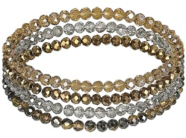 APMGONT Damen Kristall Perlen Armband, Mehrschichtiges Steine Armband, Mehrschichtige Kristall Stein Perlen Armbänder, Boho Modeschmuck Stapelbares Damen Yoga Armbänder für Frauen Mädchen