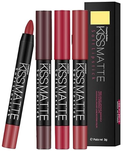 Vabrloy 3 Stück Lippenstift Set,Rot Matt Lippenstift,langanhaltend pflegend Lippenkonturenstift,Lipliner Wasserdichter Lipgloss,Lippenstift mit mattem,Stick Lipstick (10&11&13)