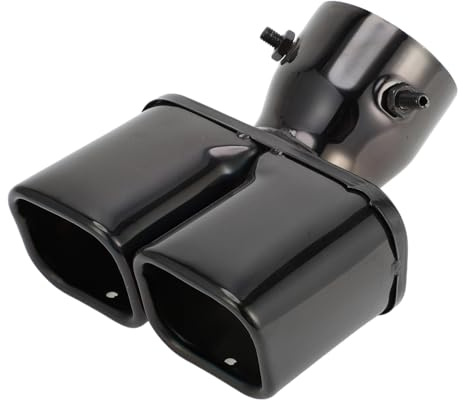 VekAuto Punta Escape Doble Curvada Para Toyota Prado Gdj/Trj150 16-18 | 1Pc, Acero Inoxidable, Negro, Entrada 3.0 In, Longitud 7.1 In, Salida 5.8 In, Para Toyota Land Cruiser Prado Gdj/Trj150 16-18