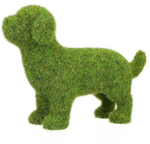 1pc Flocked Dog Figurine Puppy Ornament Faux Moss Animal Topiary Garden Turf Artificial Fake Grass Dog Statue or Garden Spaniel Pet Figurine Green Flocking