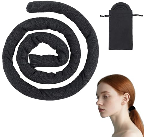 1PCS Spiral Lock Hair Tie Dreadlock Accessory Bendable Hair Ties for Women and Men Ponytail Holders for Long Braids Thick Curly Hair Hair Holder Black