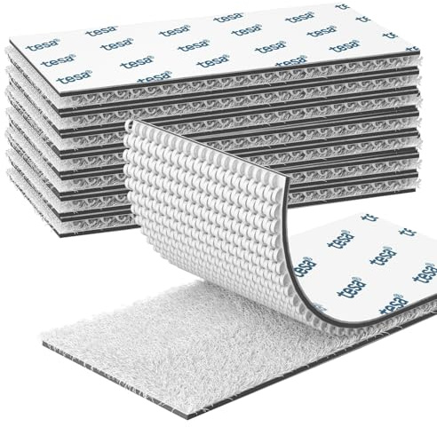 EMITEVER 8 Paars Klettband Selbstklebend Extra Stark XL, 5cm x 10cm | Zuschneidbar, verstärkte Klebefolie, 1,1 mm dick, temperaturbeständig, rückstandsfrei entfernbar Weiß