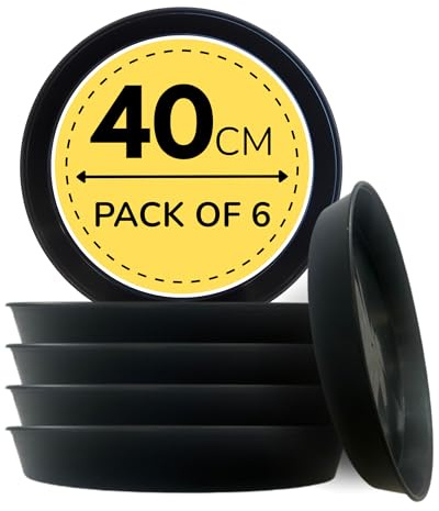 Creation Lot de 6 soucoupes rondes pour plantes - 40 cm - Protection contre les dommages causés par l'eau et les taches - Résistant aux intempéries et facile à nettoyer - Très durable pour l'intérieur